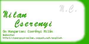 milan cserenyi business card